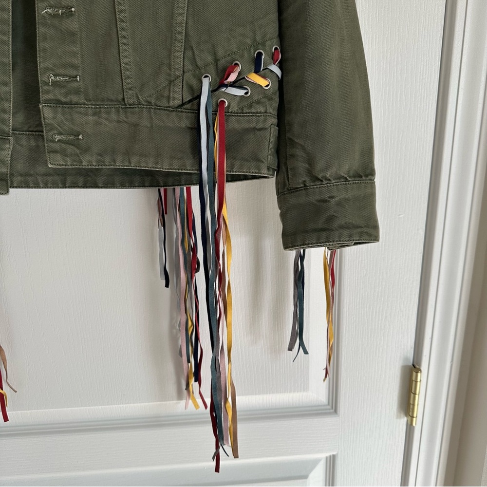 Blank Nyc Olive Jacket With Tan Patch - image 3